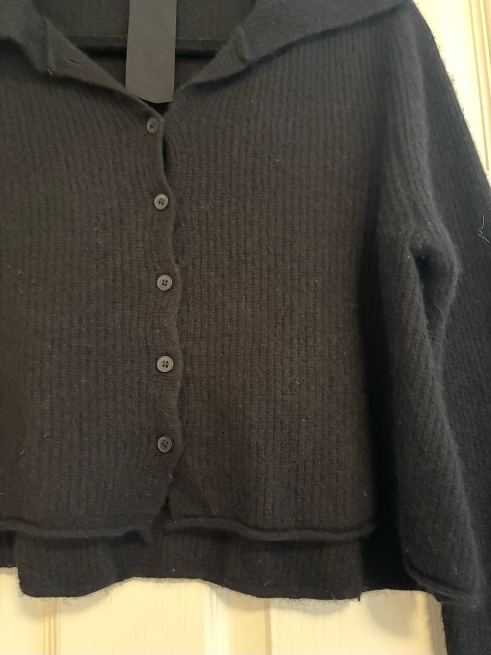 Rundholz Black cropped cardigan to cowl neck - Picture 5 of 12